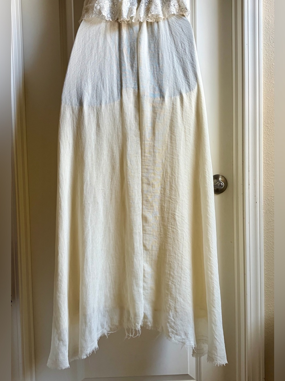 Free People Cream Maxi Dress with Embroidered V-Neck - Picture 6 of 6